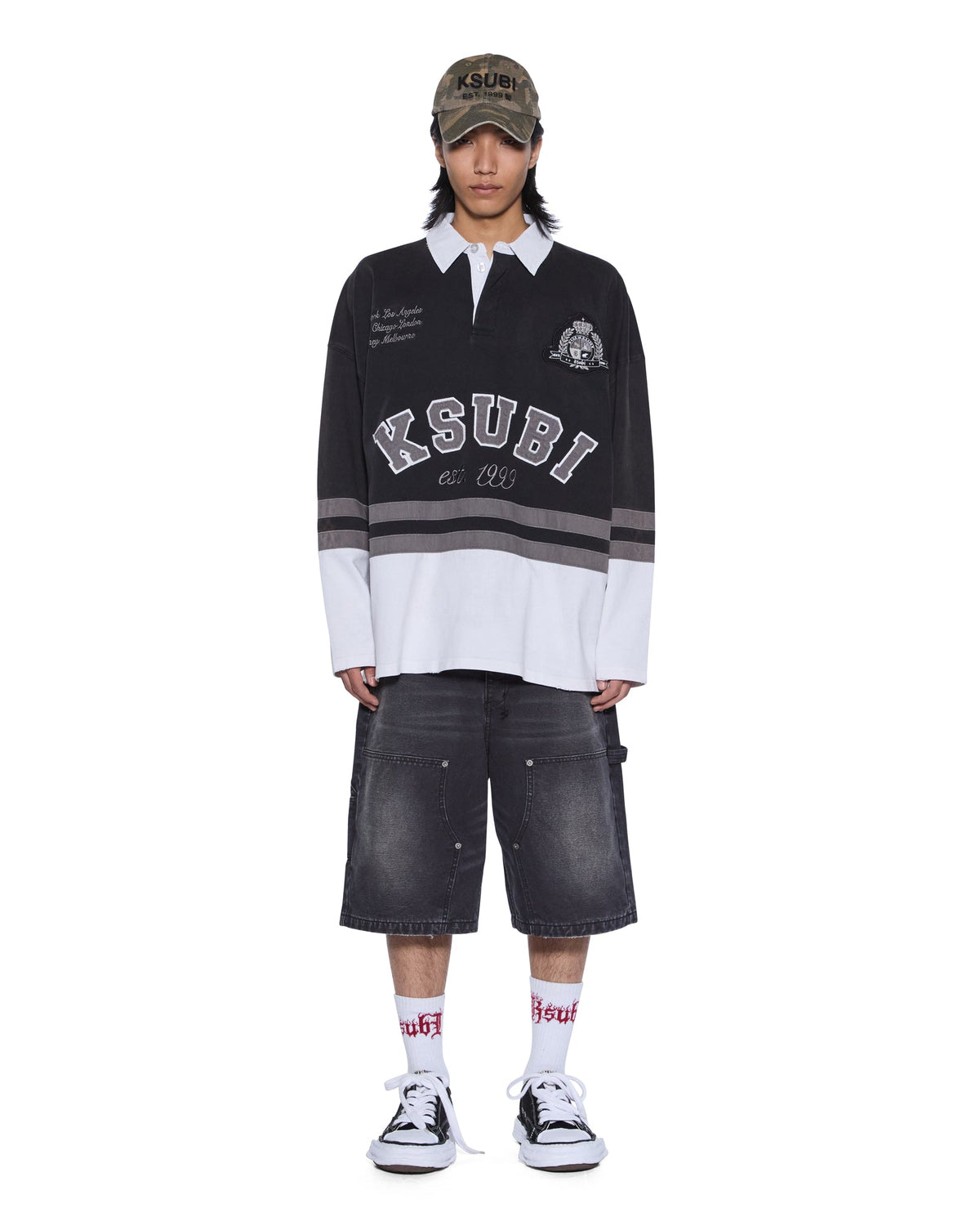 Mens Duke Rugby Ls Jersey Black Oversized Shirts - Black