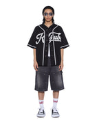 Mens Outfield Ss Jersey Black Oversized Fashion Tops - Black