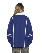 Womens Playoff Ls Polo Jersey Navy Relaxed Fashion Tops - Navy