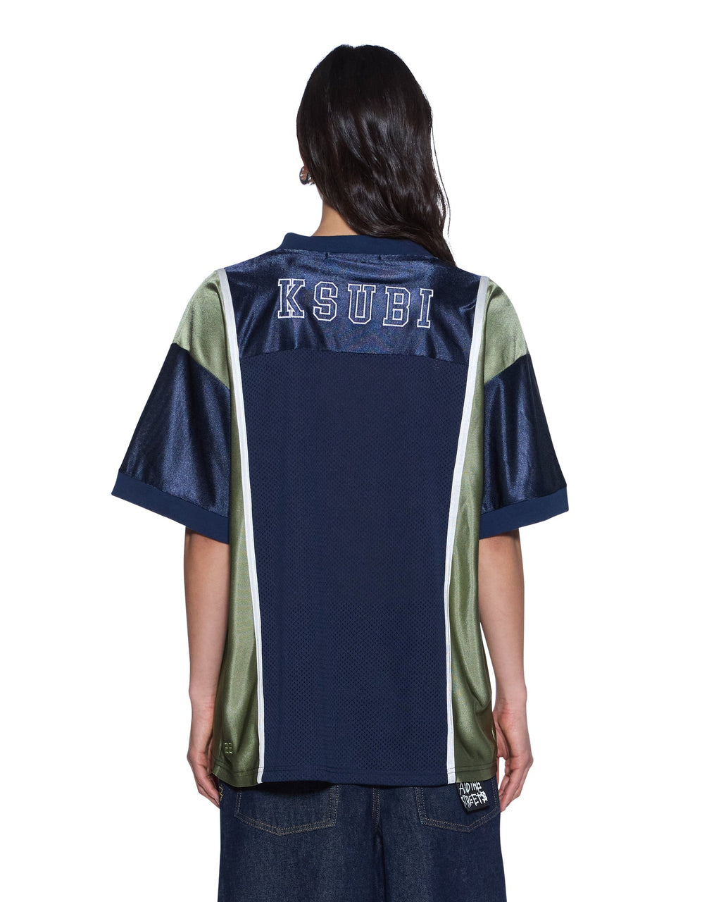 Womens Playoff Ss Jersey Navy Relaxed Fashion Tops - Navy