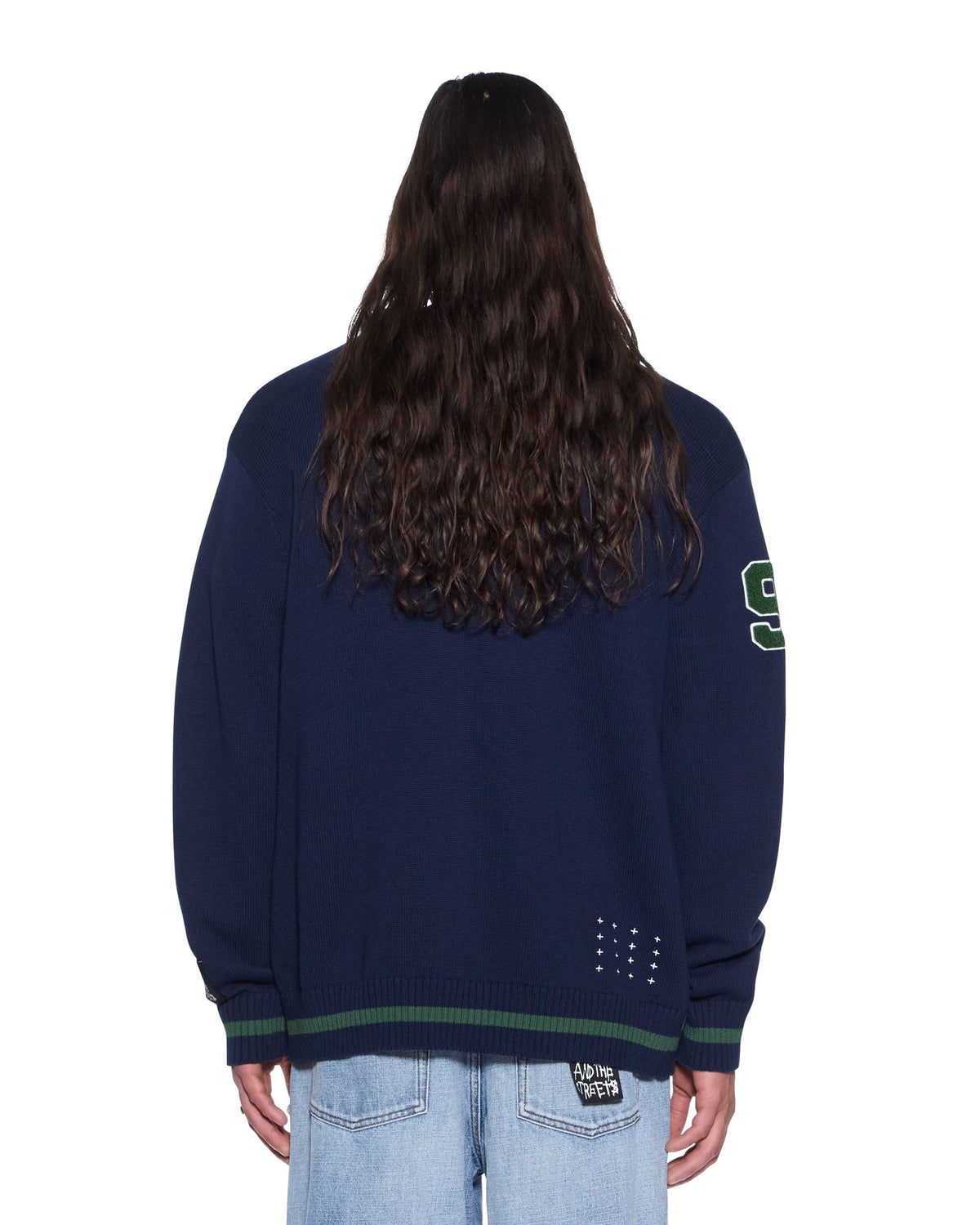 Mens Playoff Cardigan Midnight Regular Knitwear - Navy