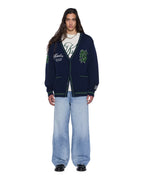 Mens Playoff Cardigan Midnight Regular Knitwear - Navy