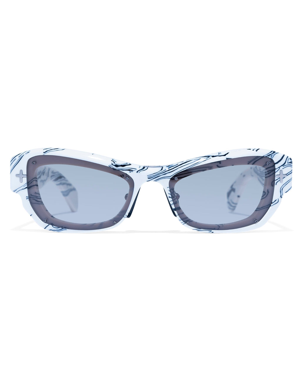 Cypher Sunglasses White Marble Eyewear - White