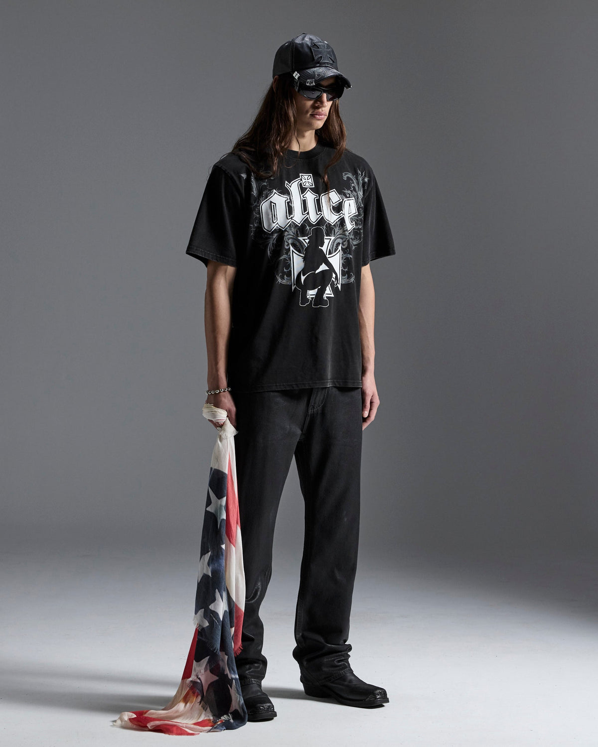 Mens Ksubi X Alice Hollywood Graphic Tee Black Regular Tees - Black