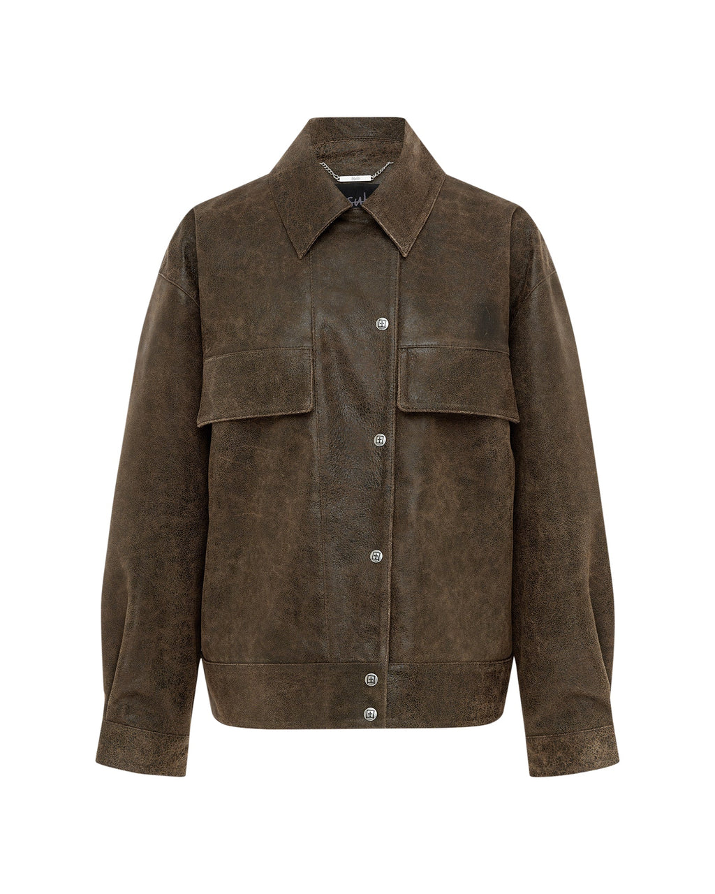Womens Creed Jacket Weathered Oversized Jackets - Brown