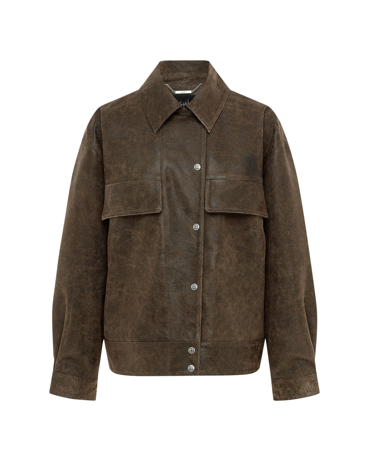 Womens Creed Jacket Weathered Oversized Jackets - Brown
