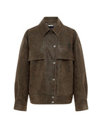 Womens Creed Jacket Weathered Oversized Jackets - Brown