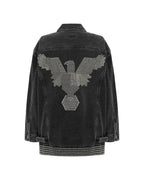 Womens Altar Trucker Jacket Phoenix Oversized Jackets - Black