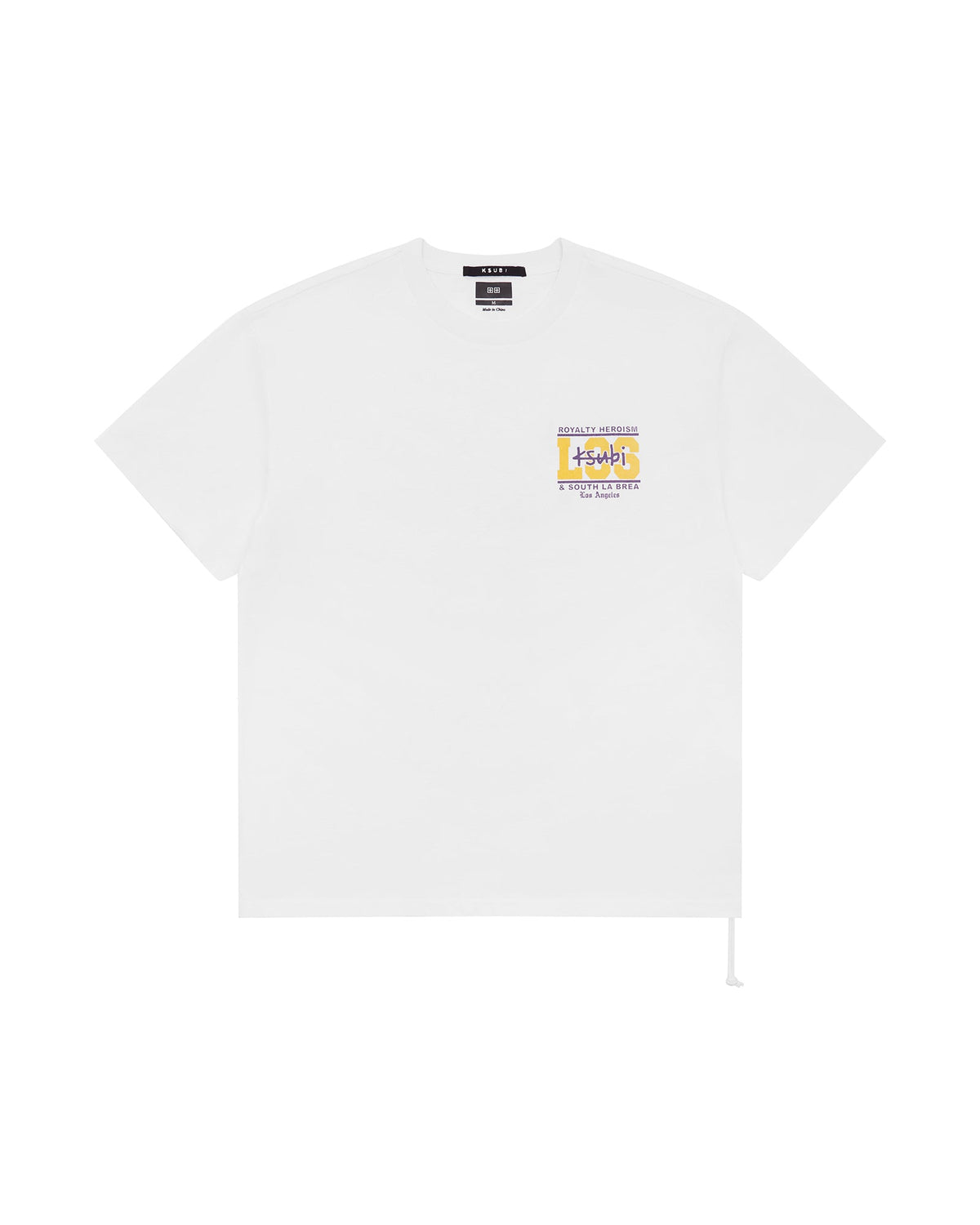 Mens La And The Streets Ss Biggie Tee White Oversized Tees - White