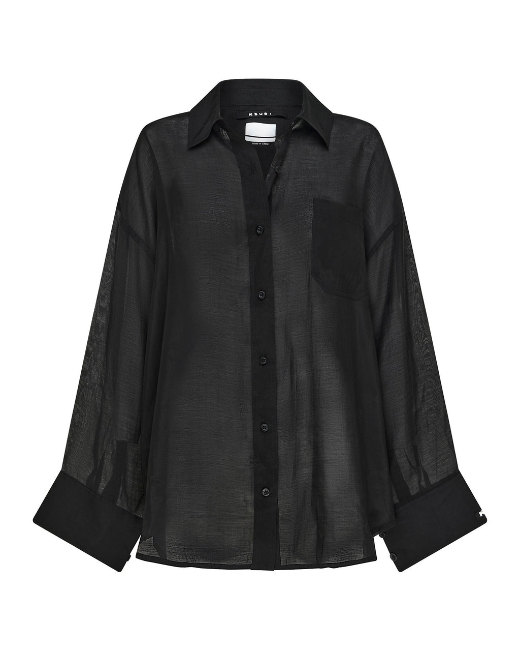 Womens Labels Astra Ls Shirt Black Oversized Shirts - Black