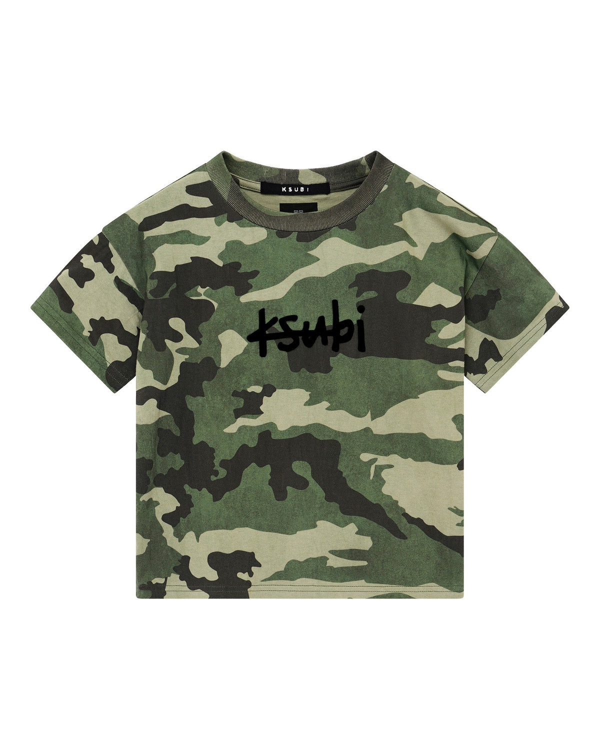 Kids 1999 Lil Biggie Ss Tee Camo Regular Tees - Green