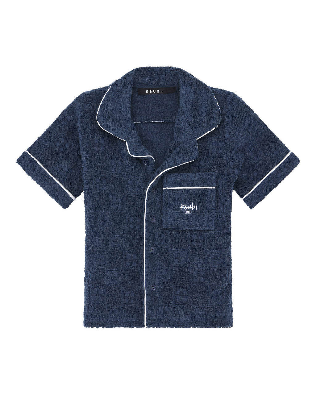 Kids Lil Lounge Ss Resort Shirt Navy Regular Shirts - Navy