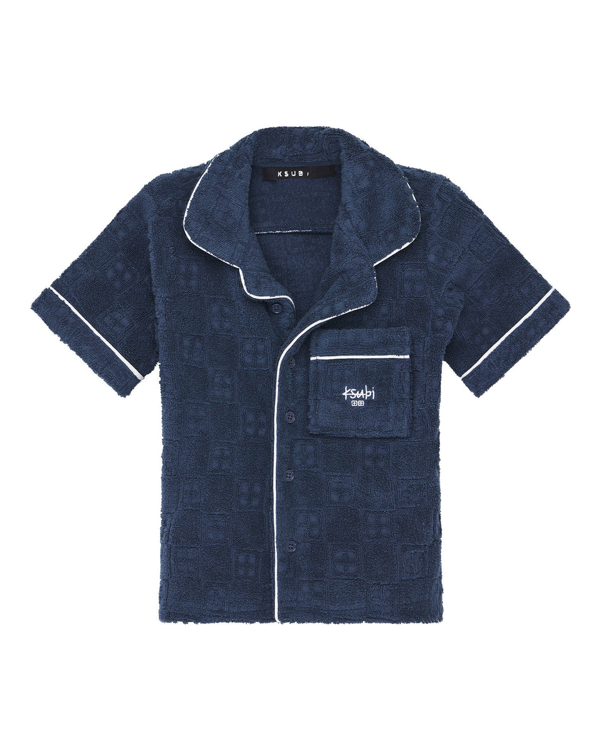 Kids Lil Lounge Ss Resort Shirt Navy Regular Shirts - Navy