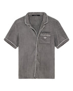 Mens Lounge Ss Resort Shirt Charcoal Regular Shirts - Grey