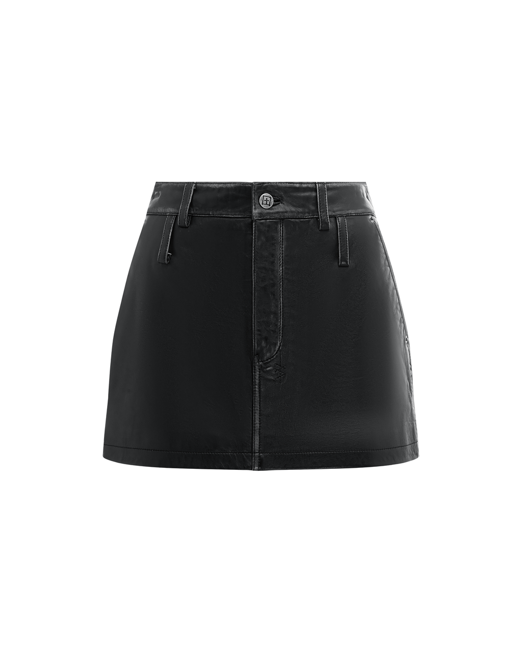 Womens Low Rider Mini Aged Black Baggy Skirts - Black