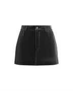 Womens Low Rider Mini Aged Black Baggy Skirts - Black