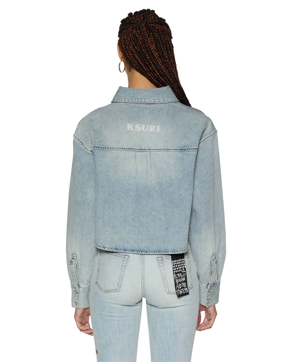 Womens Alabama Crop Ls Shirt Paragon Cropped Shirts - Denim