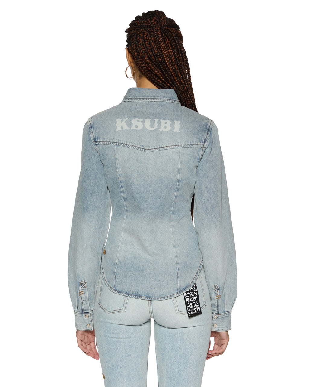Womens Bella Ls Shirt Paragon Slim Shirts - Denim