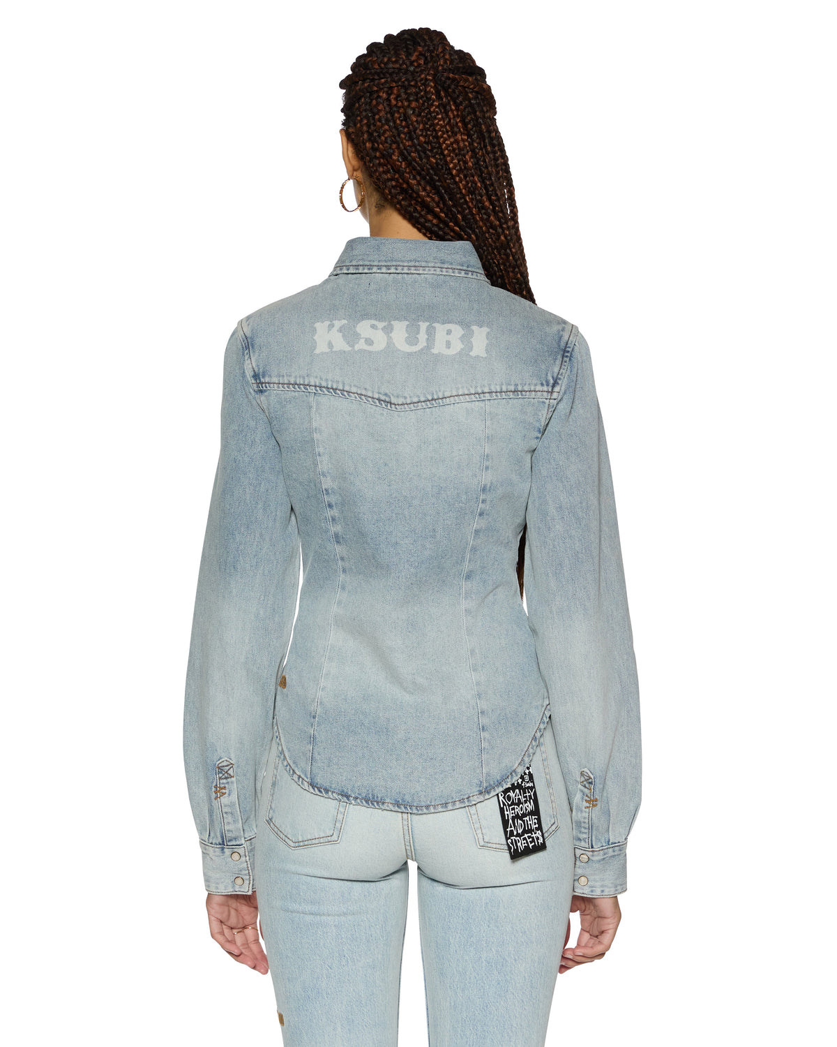 Womens Bella Ls Shirt Paragon Slim Shirts - Denim