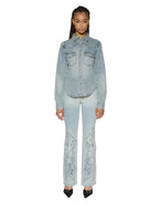 Womens Bella Ls Shirt Paragon Slim Shirts - Denim