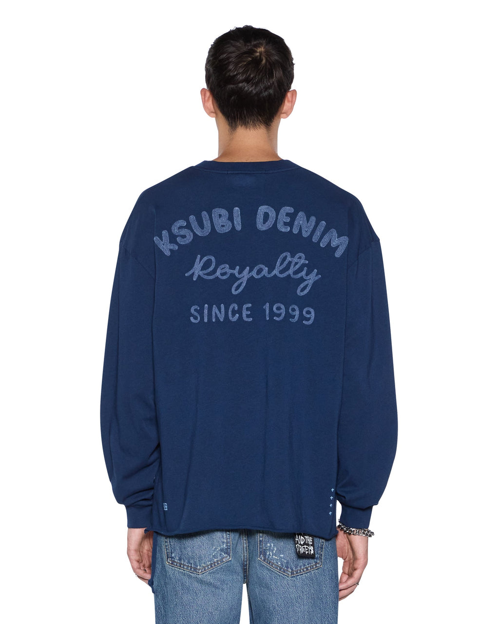 Mens Mekanik Ekcess Ls Tee Navy Oversized Tees - Navy