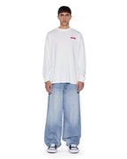 Mens Mekanik Ekcess Ls Tee White/red Oversized Tees - White