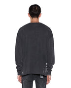 Mens Spirit Ekcess Ls Tee Acid Black Oversized Tees - Black