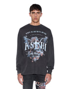 Mens Spirit Ekcess Ls Tee Acid Black Oversized Tees - Black