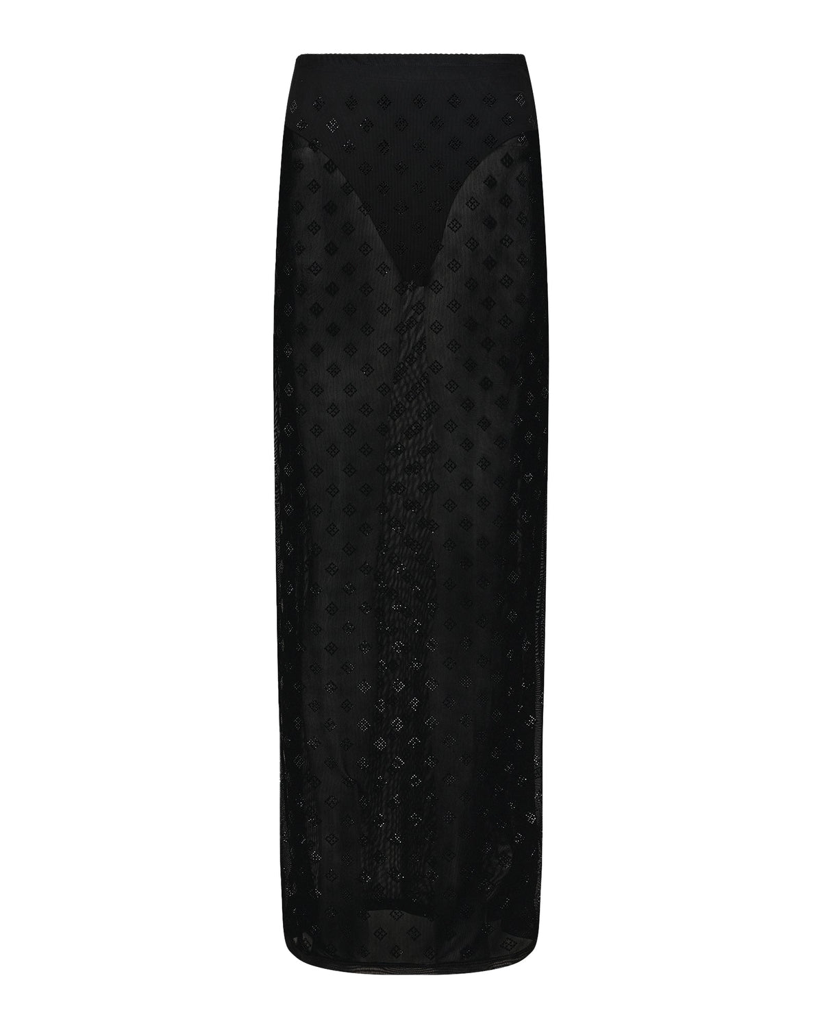 Womens Maxi Skirt Diamante Straight Skirts - Black