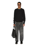 Mens Maxx Stencil Stitch Baggy Denim Jeans - Black