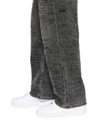 Mens Maxx Stencil Stitch Baggy Denim Jeans - Black