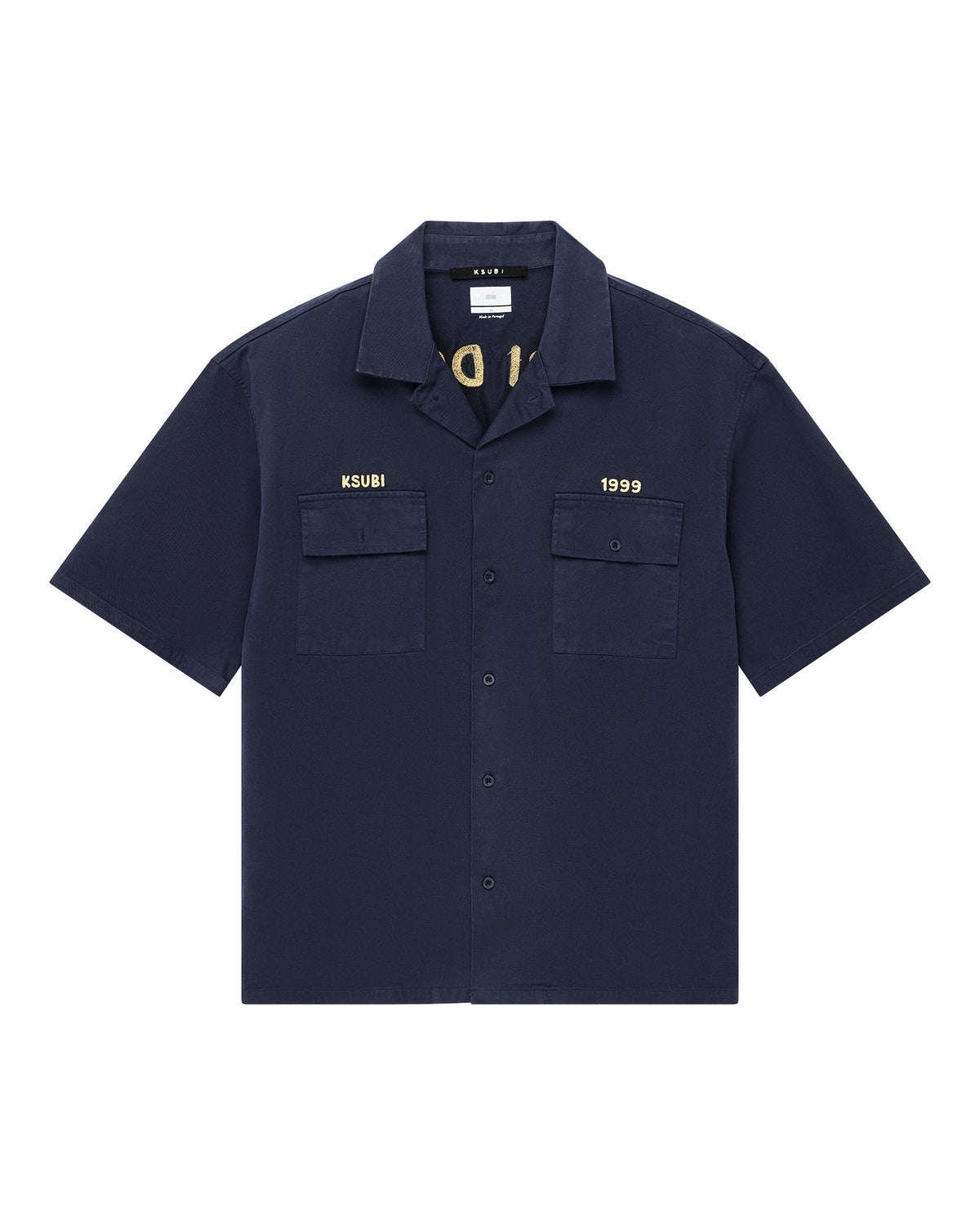 Mens Mekanik Boiler Ss Shirt Ink Blue Regular Shirts - Navy