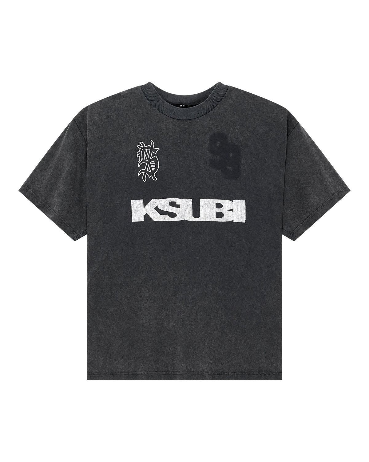 Mens Rugged Ekcess Ss Tee Blasted Black Oversized Tees - Grey