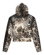 Womens Mowalola Zip Hoodie Cheetah Slim Fleece - Multi Colour