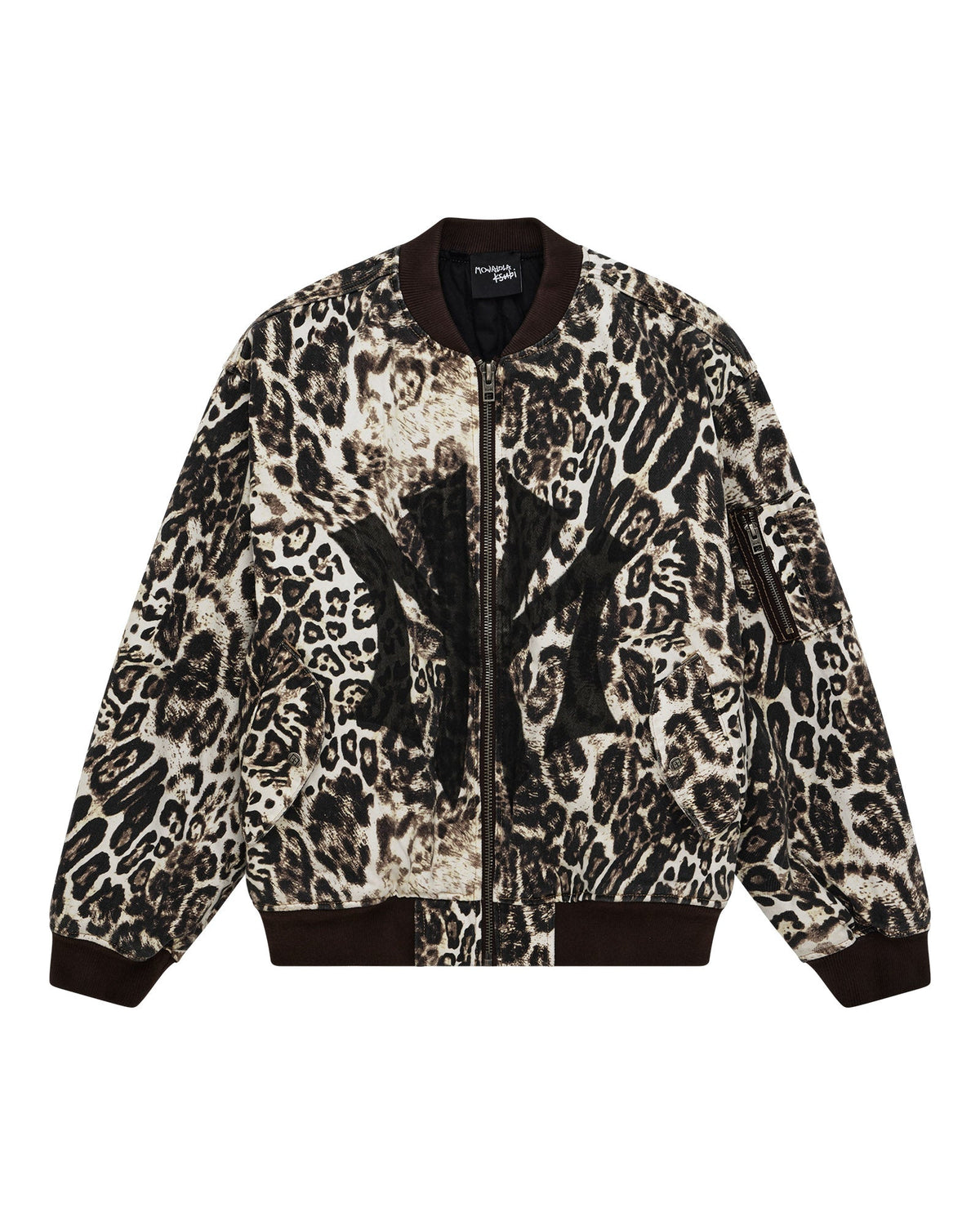 Womens Mowalola Bomber Cheetah Trashed Oversized Jackets - Multi Colour