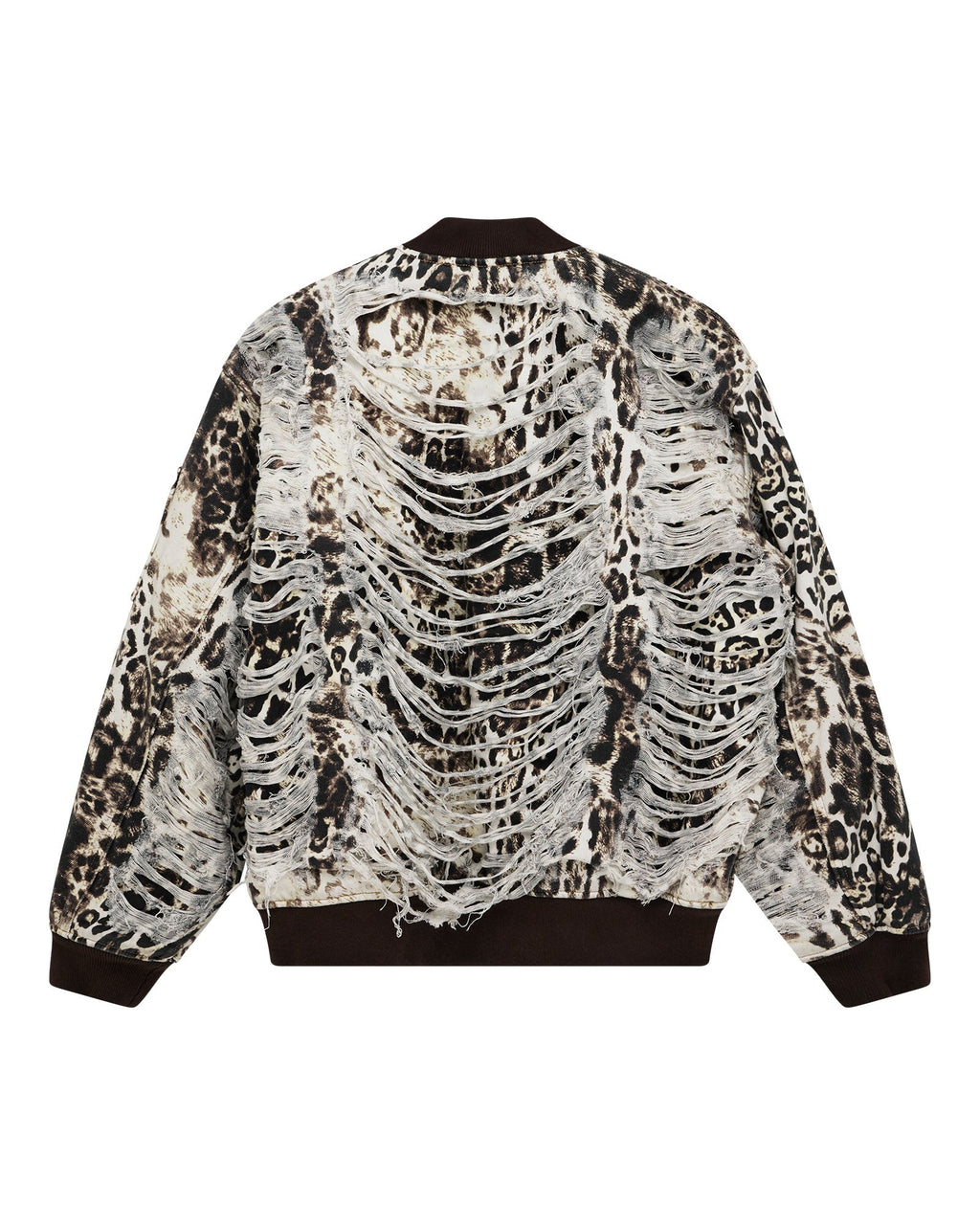 Womens Mowalola Bomber Cheetah Trashed Oversized Jackets - Multi Colour