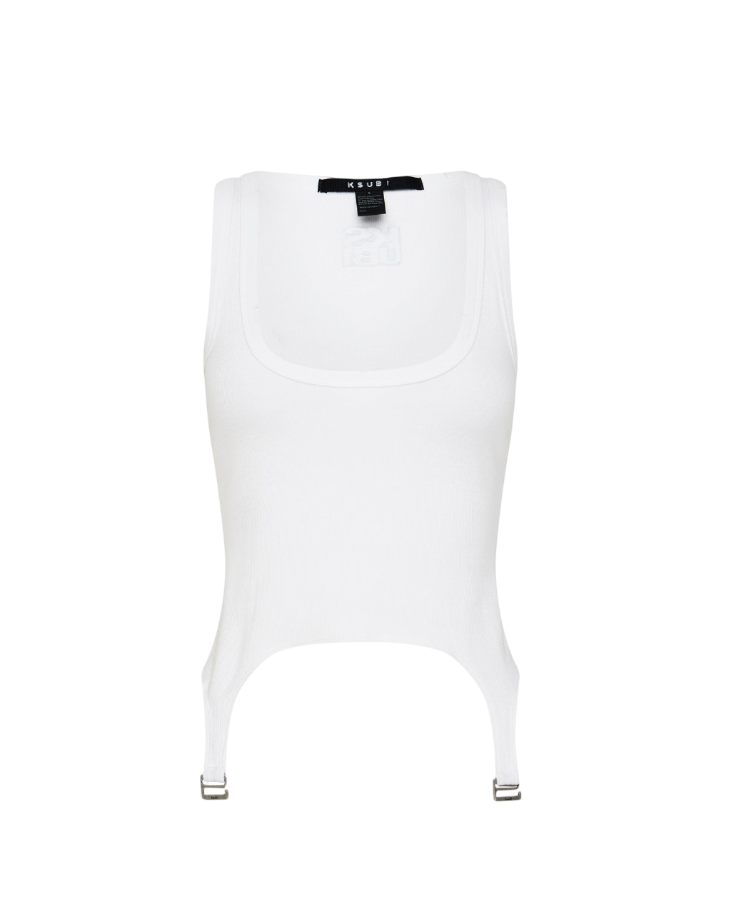 Womens Origin Tank Garter White Fitted Fashion Tops - White