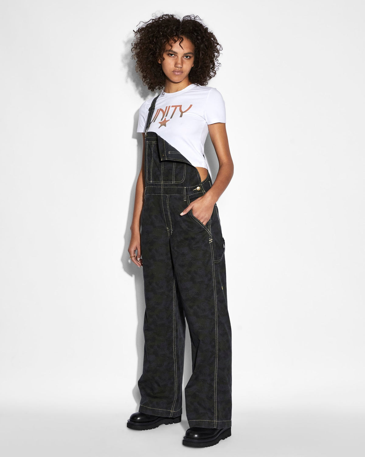 Womens Easy Overalls Camo Oversized Jumpsuits - Multi Colour