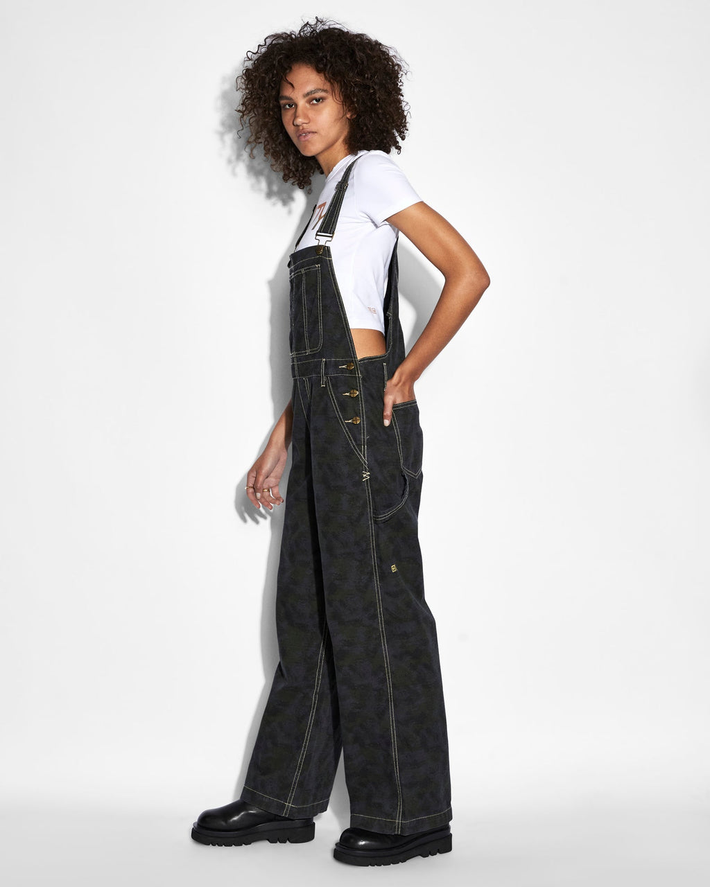 Womens Easy Overalls Camo Oversized Jumpsuits - Multi Colour