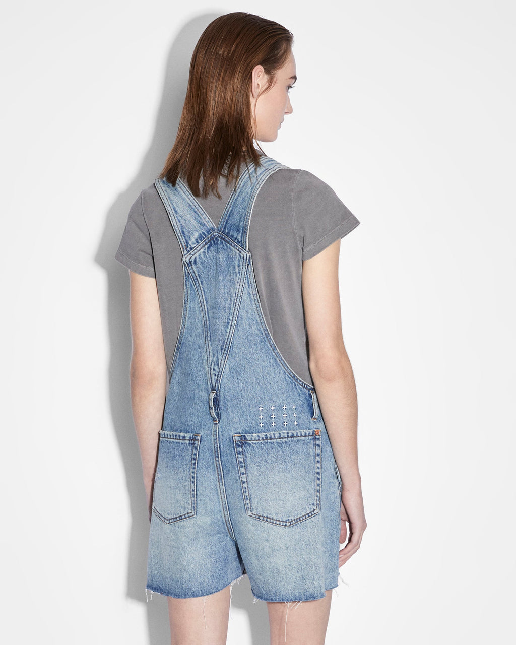 Womens Easy Cutoff Overall Lifetime Dragged Regular Jumpsuits - Denim