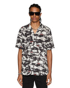 Mens Palmtree Resort Ss Shirt Multi Regular Shirts - Multi Colour