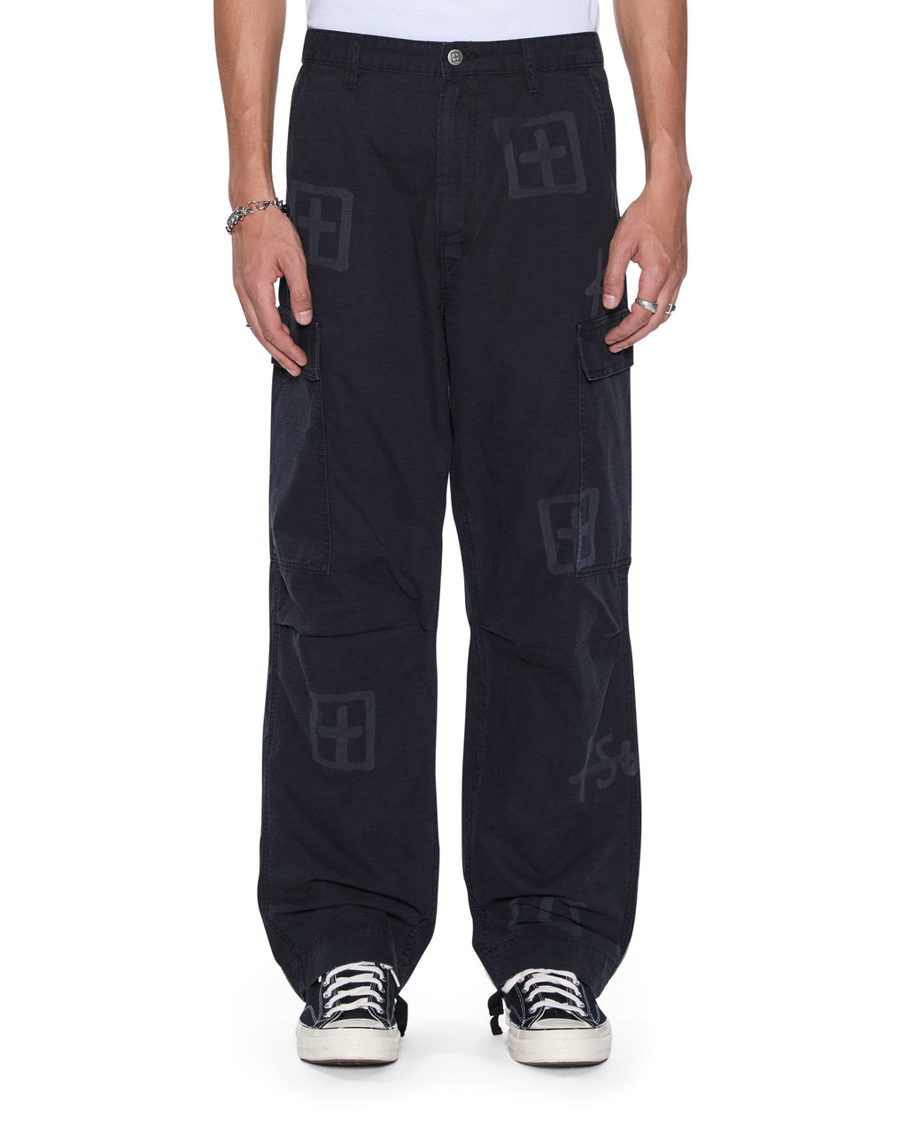 Mens Fugitive Cargo Pant Kash Box Straight Pants - Black