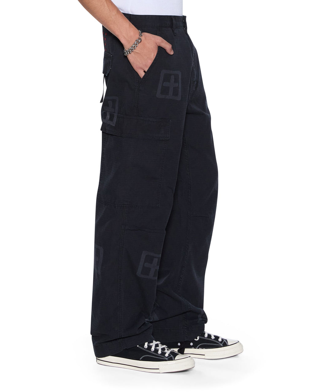 Mens Fugitive Cargo Pant Kash Box Straight Pants - Black