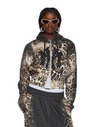 Womens Mowalola Zip Hoodie Cheetah Slim Fleece - Multi Colour
