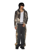 Womens Mowalola Zip Hoodie Cheetah Slim Fleece - Multi Colour