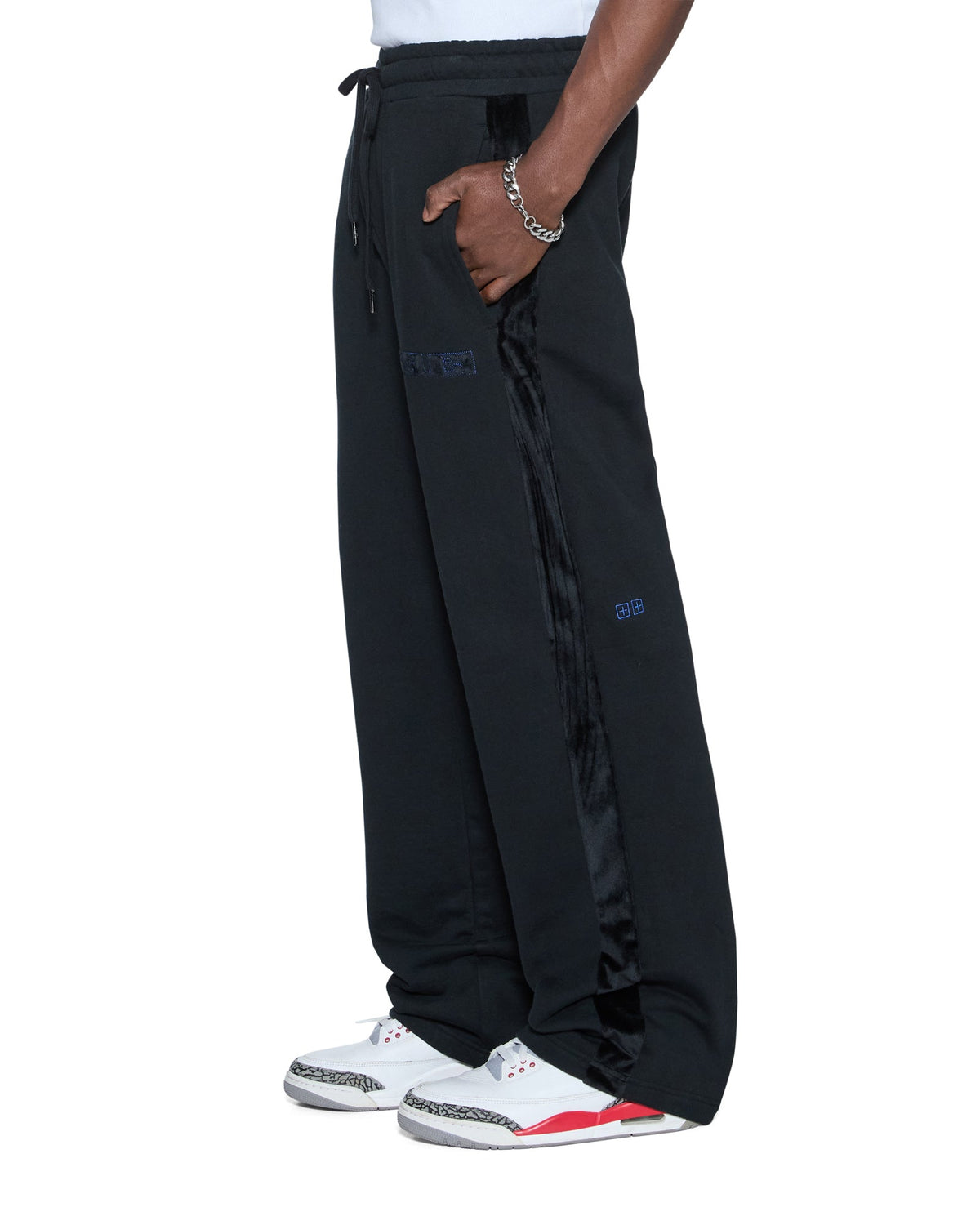 Mens 4x4 Luxe Synthesis Trak Pant Cobalt Black Regular Pants - Black