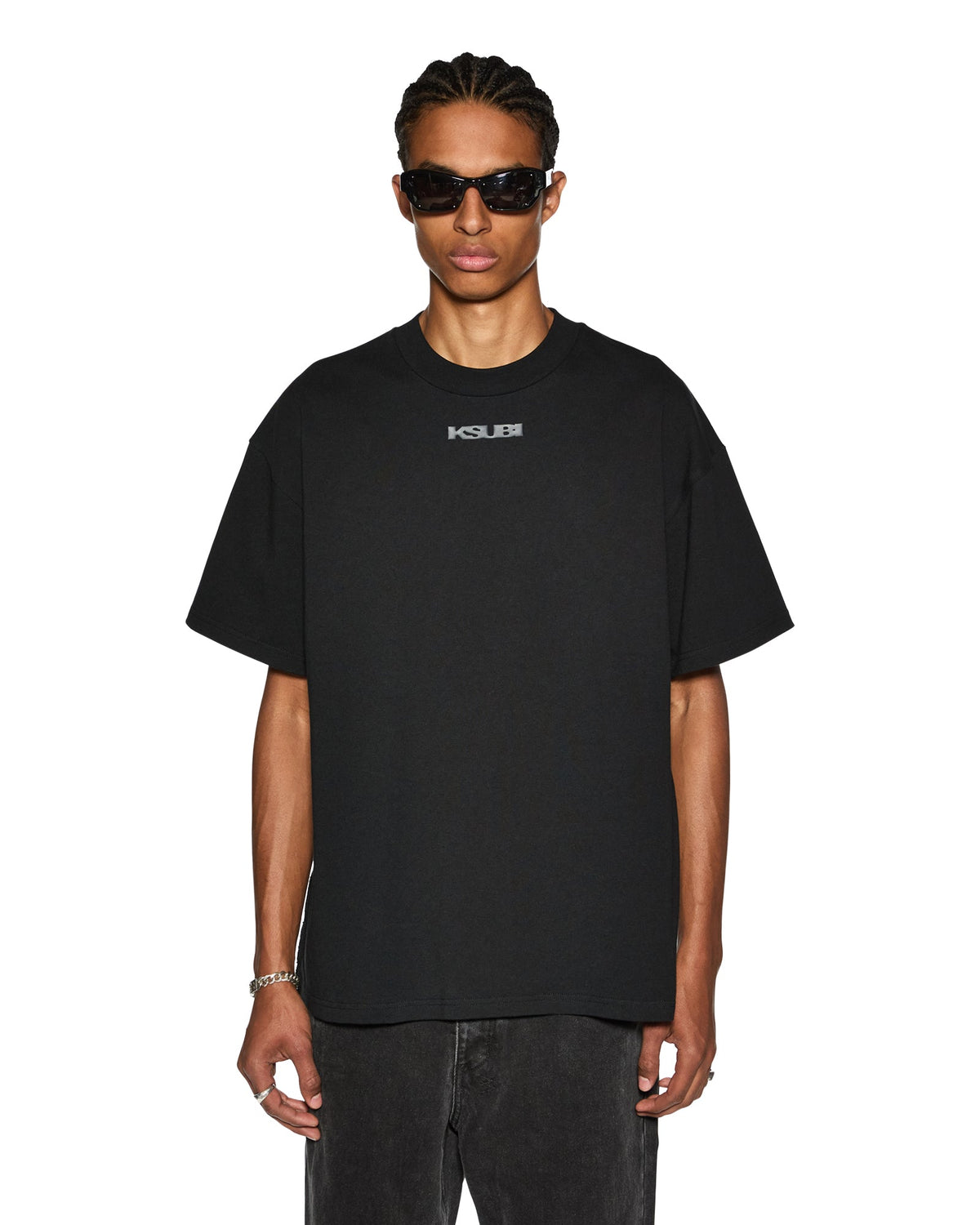 Mens Sott Ekcess Ss Tee Jet Black Oversized Tees - Black