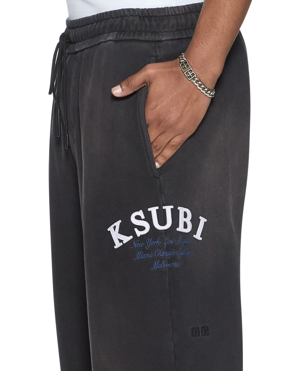 Mens Genesis Synthesis Trak Pant Charcoal Fade Regular Pants - Grey
