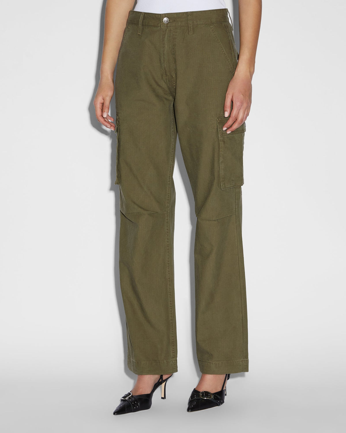Womens Squad Cargo Khaki Pants - Khaki