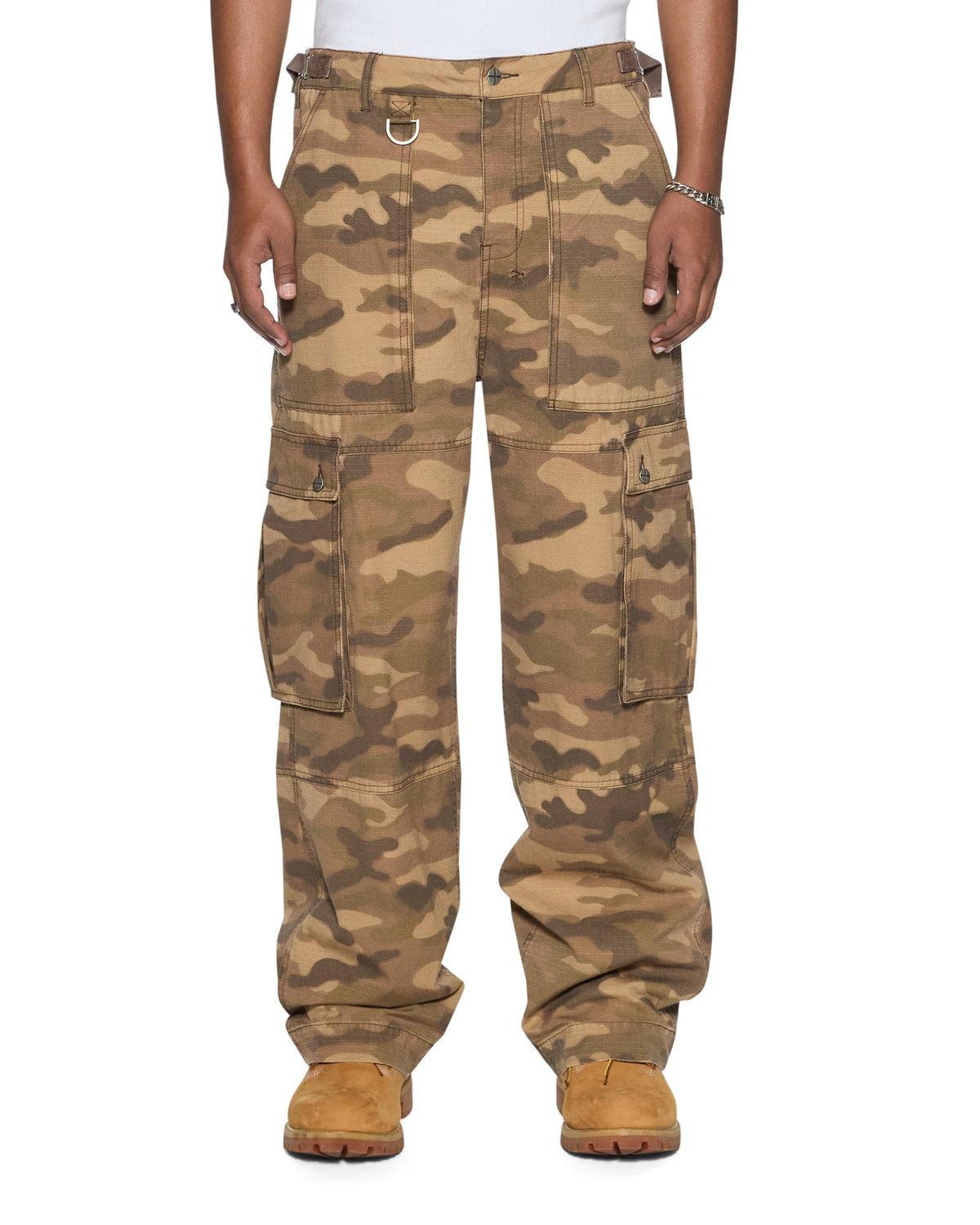 Mens Troop Cargo Pant Sand Camo Straight Pants - Tan